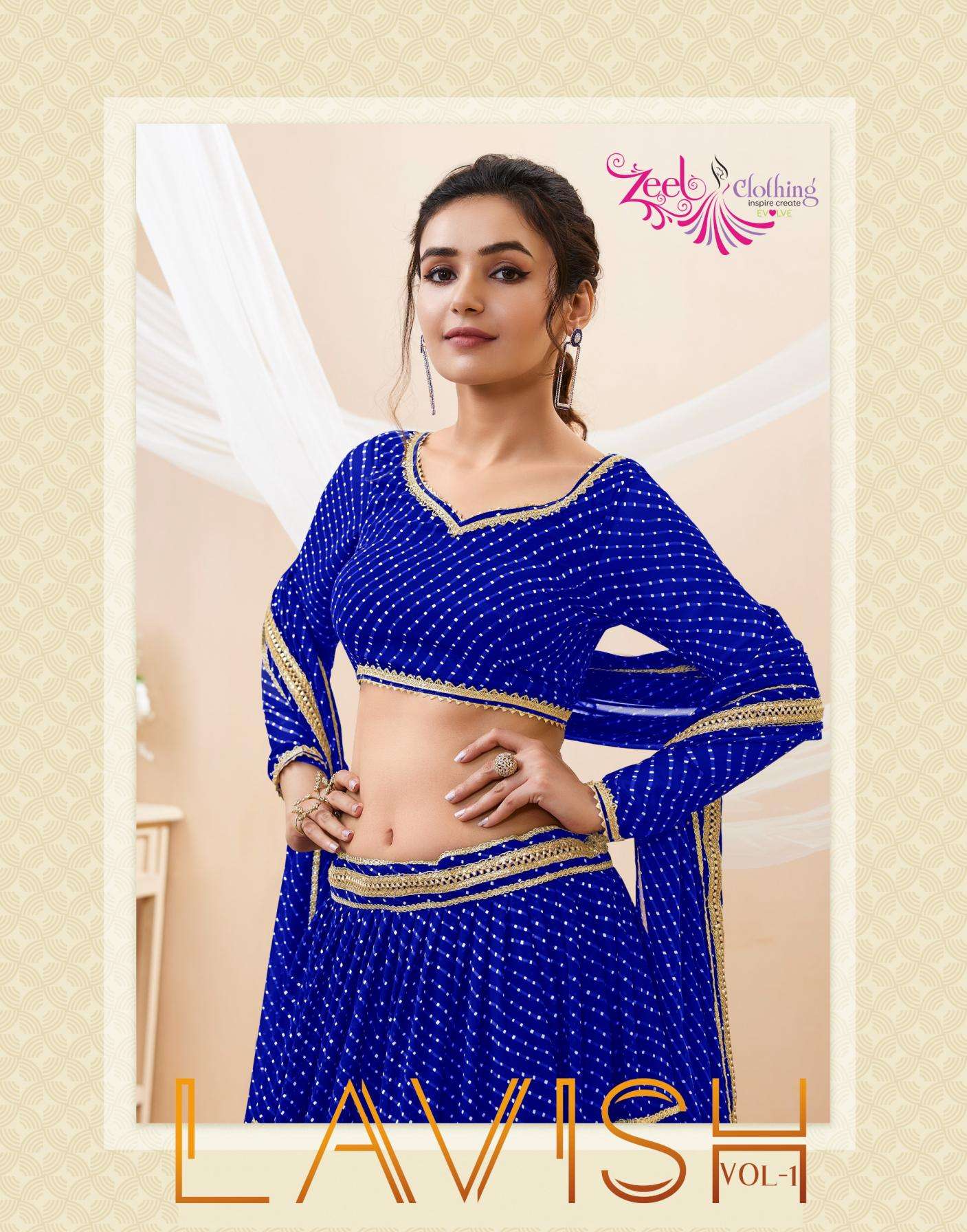 zeel clothing lavish vol 1 series 601-605 georgette wholesale lehenga