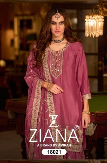 ziana 18021 chinon silk fully stitch fashionable sharara pakistani suits