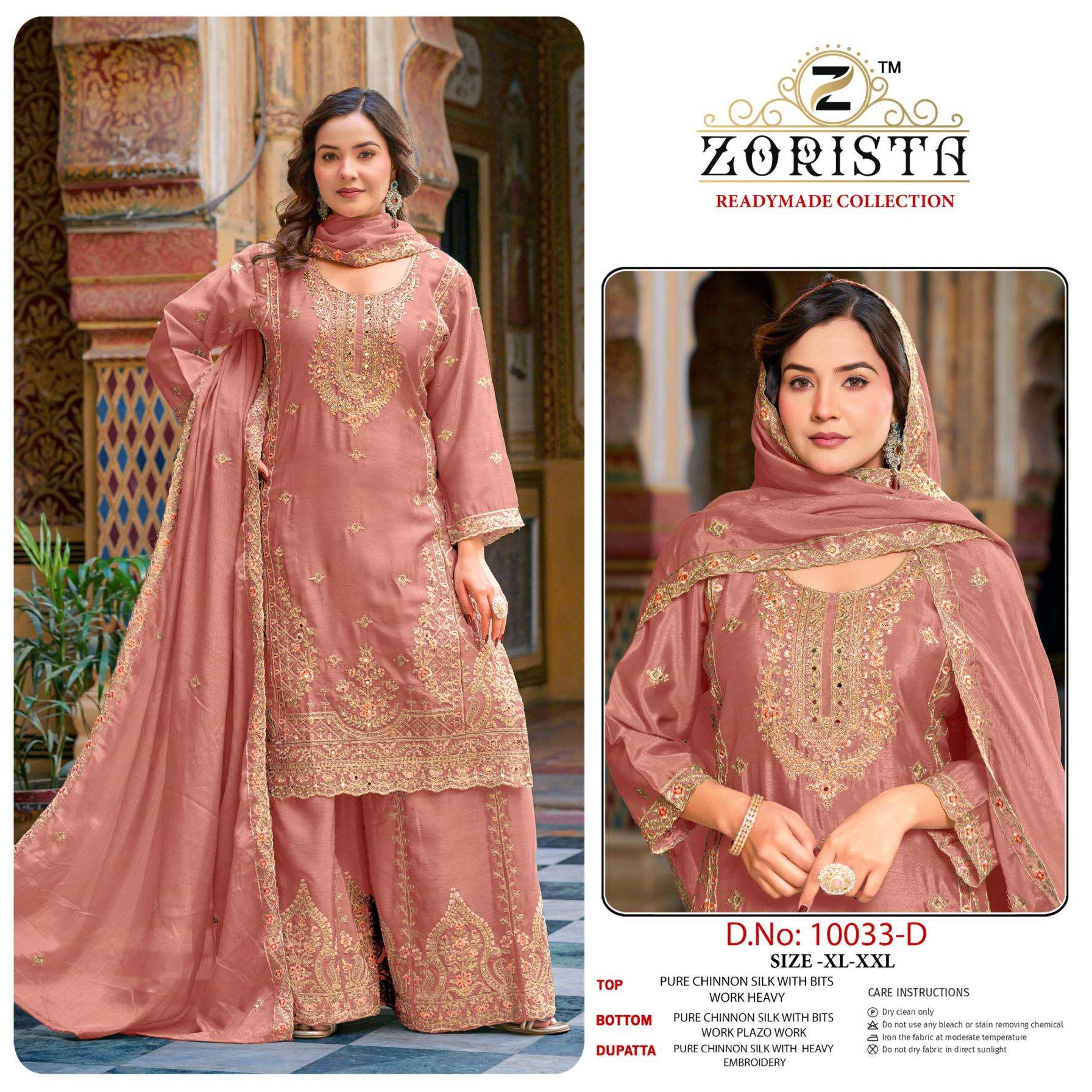 zorista 10033 abcd chinon silk full stitch pakistani salwar kameez