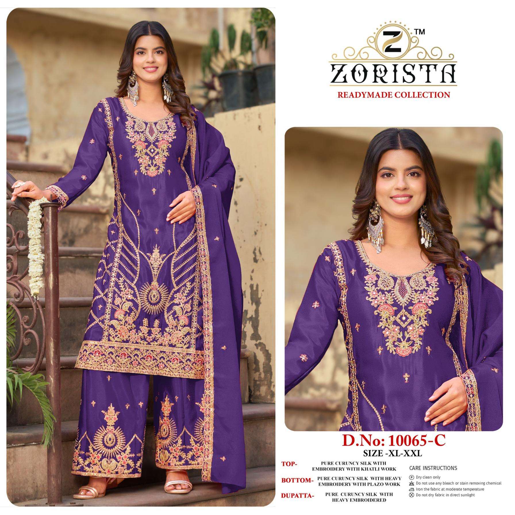 zorista 10065 chinon silk fully stitch designer pakistani dress