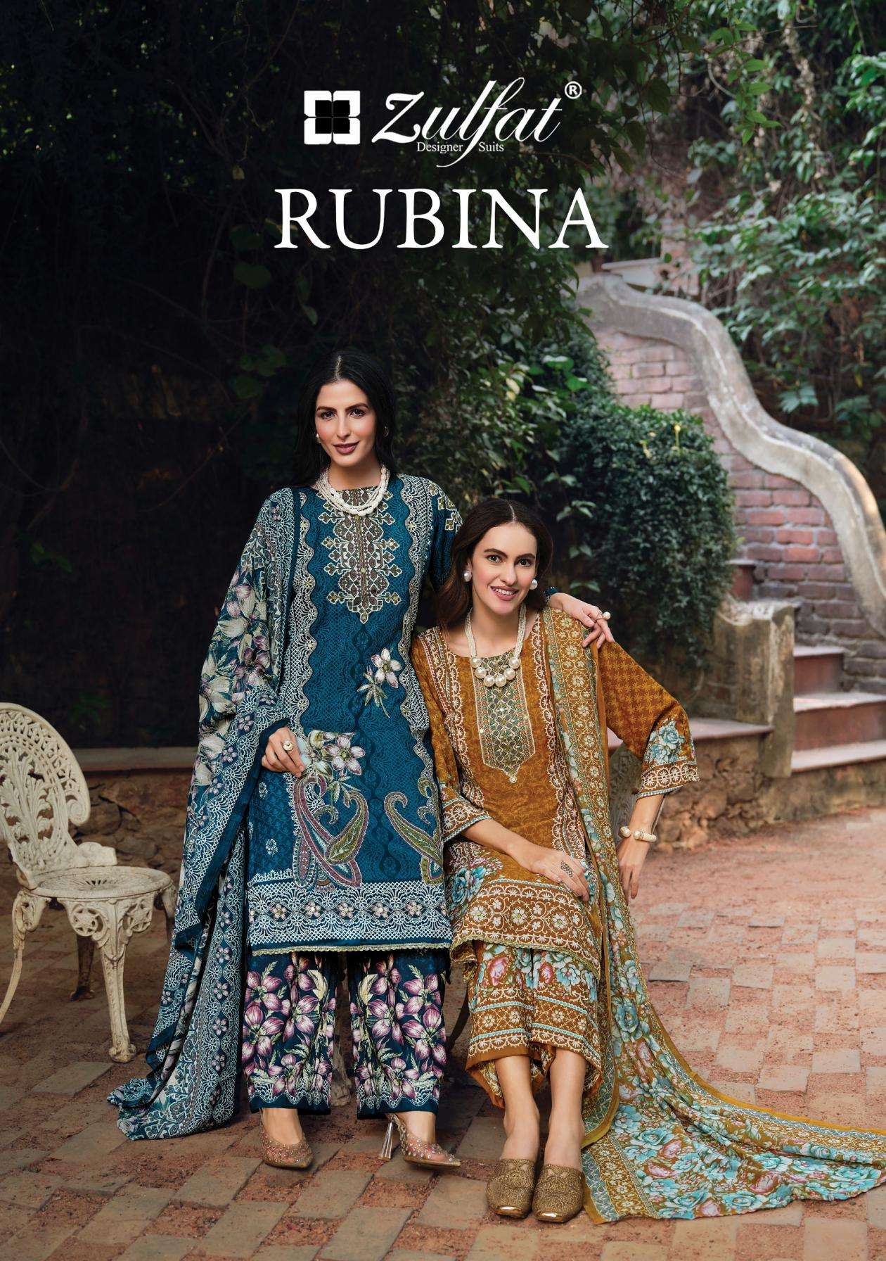 zulfat rubina series 707001-707008 rayon readymade suit 