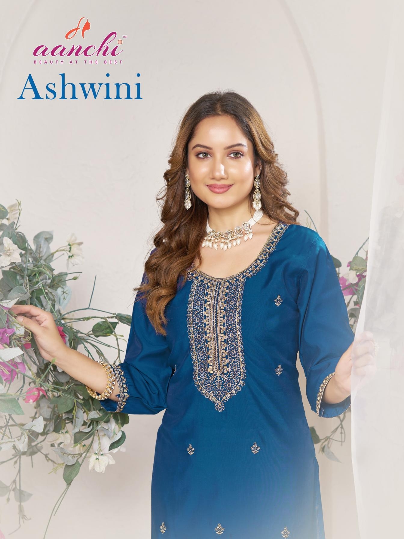 aanchi ashwini roman silk wholesale kurti