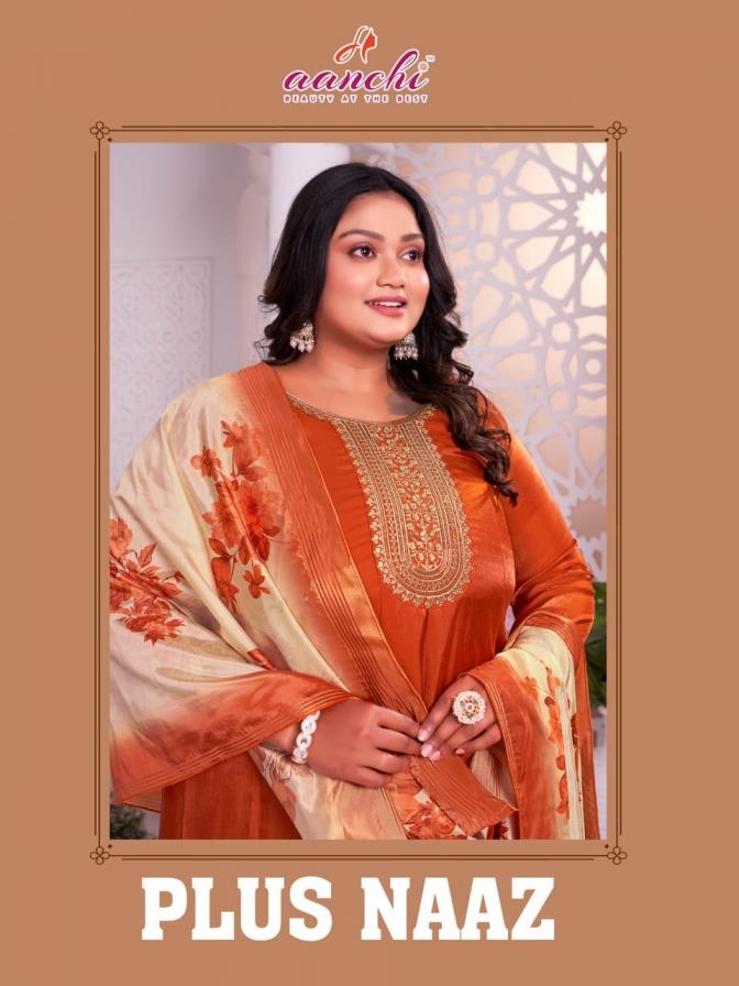 aanchi plus naaz series 100192-100194 glass roman readymade suit 