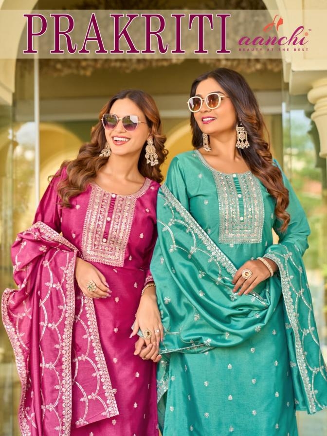 aanchi prakriti vichitra silk wholesale readymade suit 