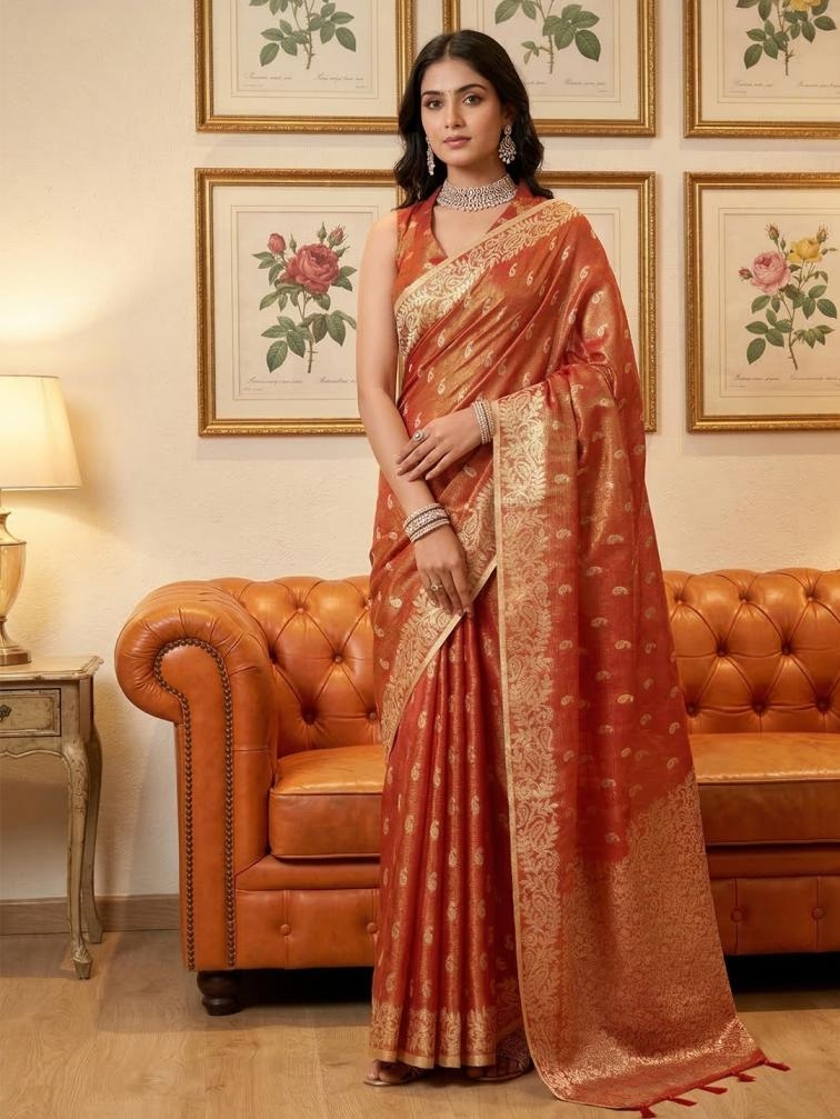 AAROHI by fancy designer Soft tissue silk fabric saree wholesale with Fancy latkan