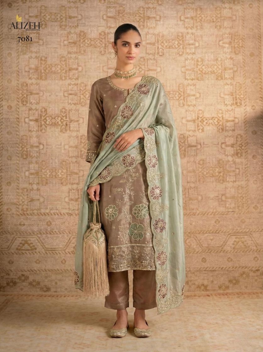 alizeh series 7081-7084 Pure Shimmer Silk readymade suit