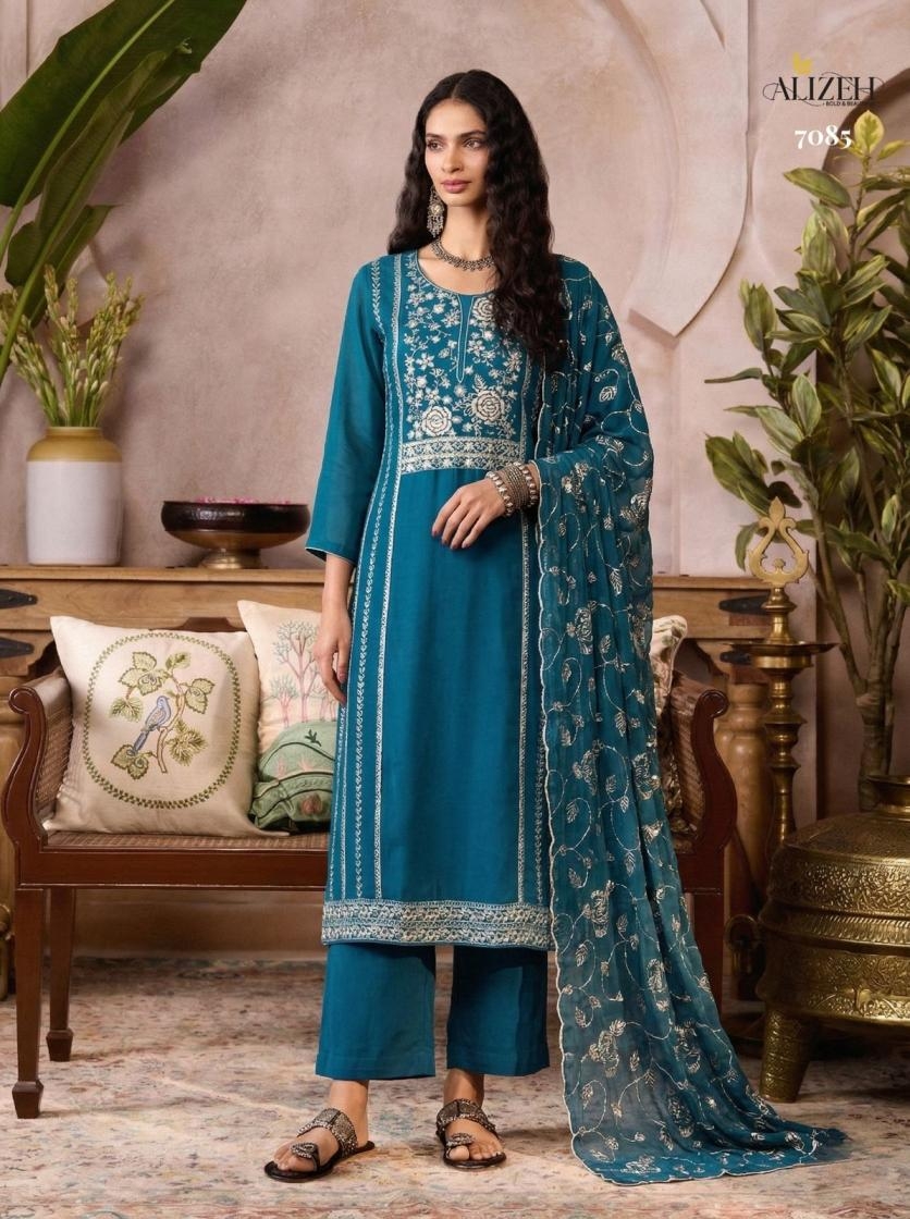 alizeh series 7085-7088 Pure Organza wholesale readymade suit 