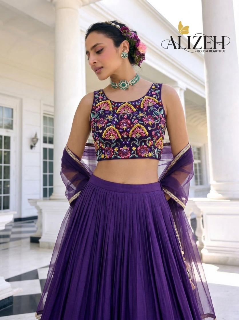 alizeh series 9014-9016 Vichitra Silk designer embroidery lehenga