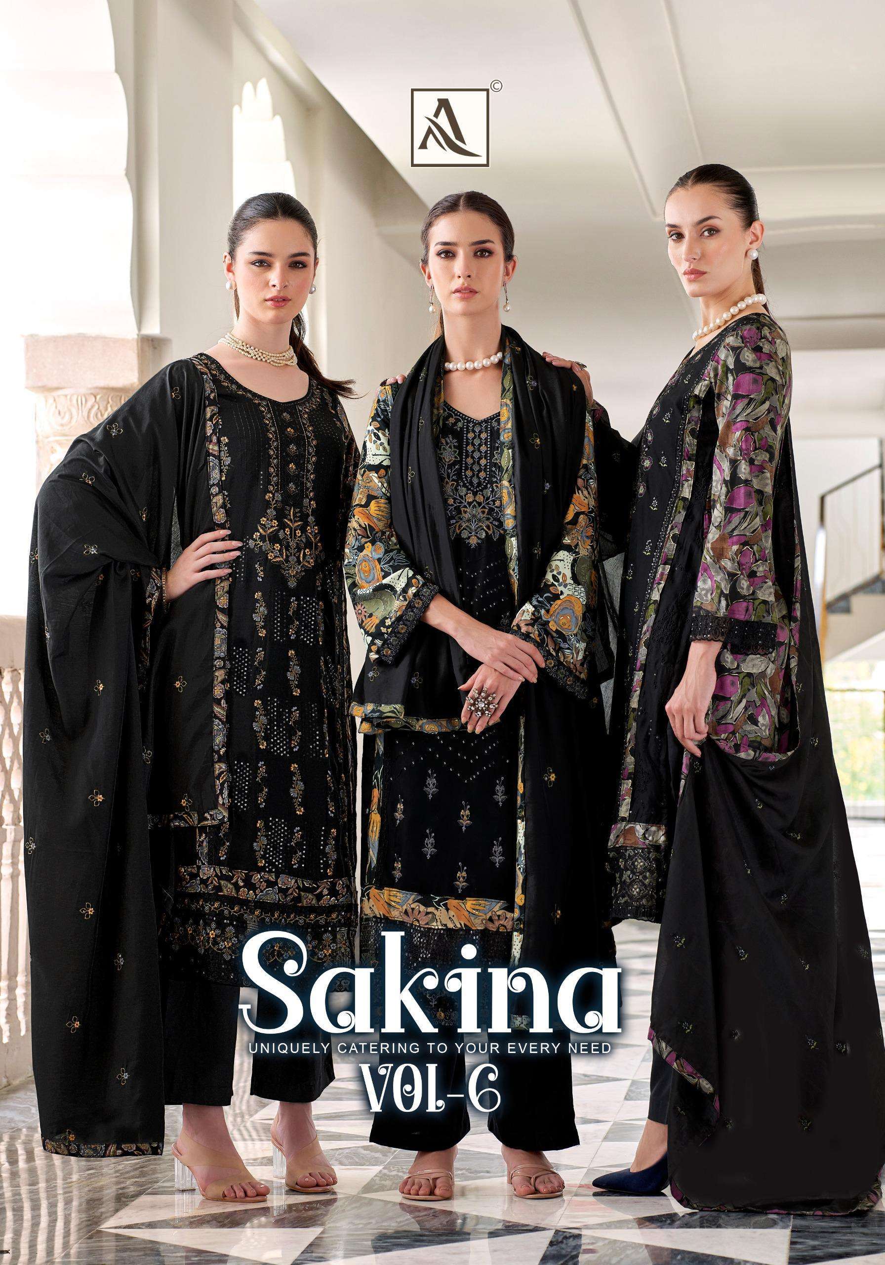 Alok Suits Sakina Vol-6 series 202784601-202784606 heavy Viscose Reyon wholesale suit