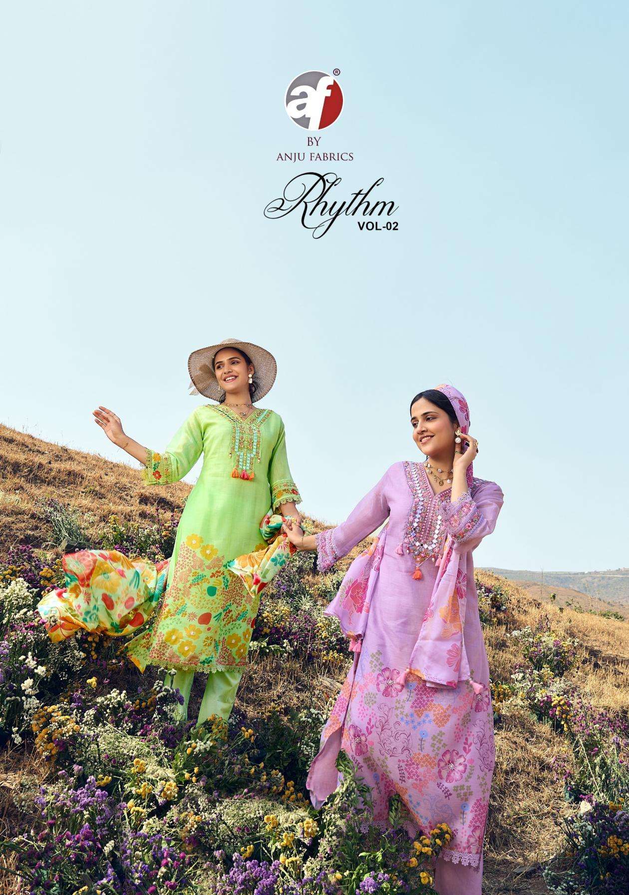 anju fab rhythm vol 2 series 5071 to 5076 mul cotton readymade big size salwar suit in wholesale surat