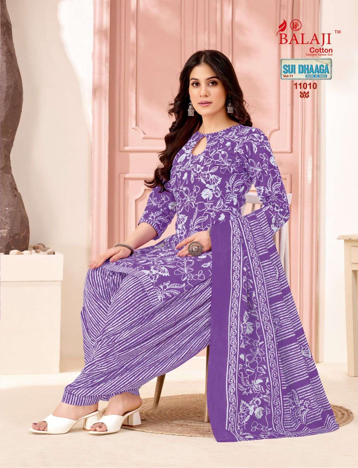 Balaji Sui Dhaga Vol-11 series 11001-11010 Pure Cotton wholesale suit in surat 