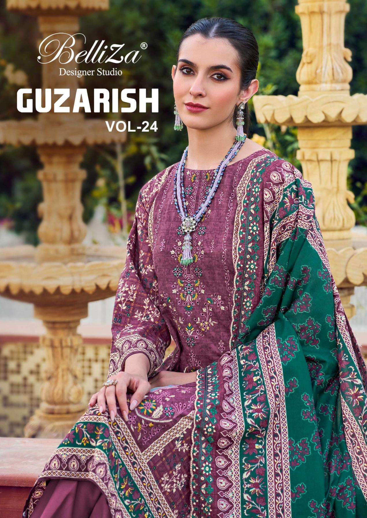belliza designer guzarish vol 24 series 962001 to 962006 hit design cotton pakistani suits in wholesale surat