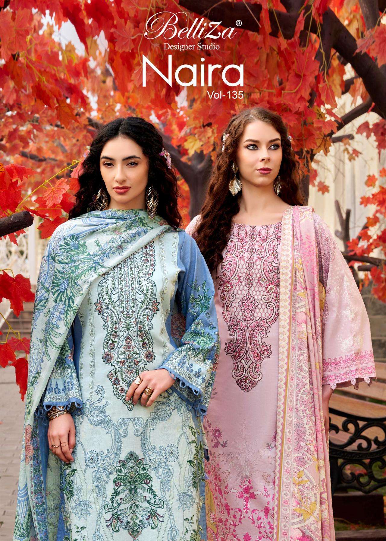 belliza designer naira vol 135 series 963001 to 963008 readyade big size pakistani suits in wholesale surat