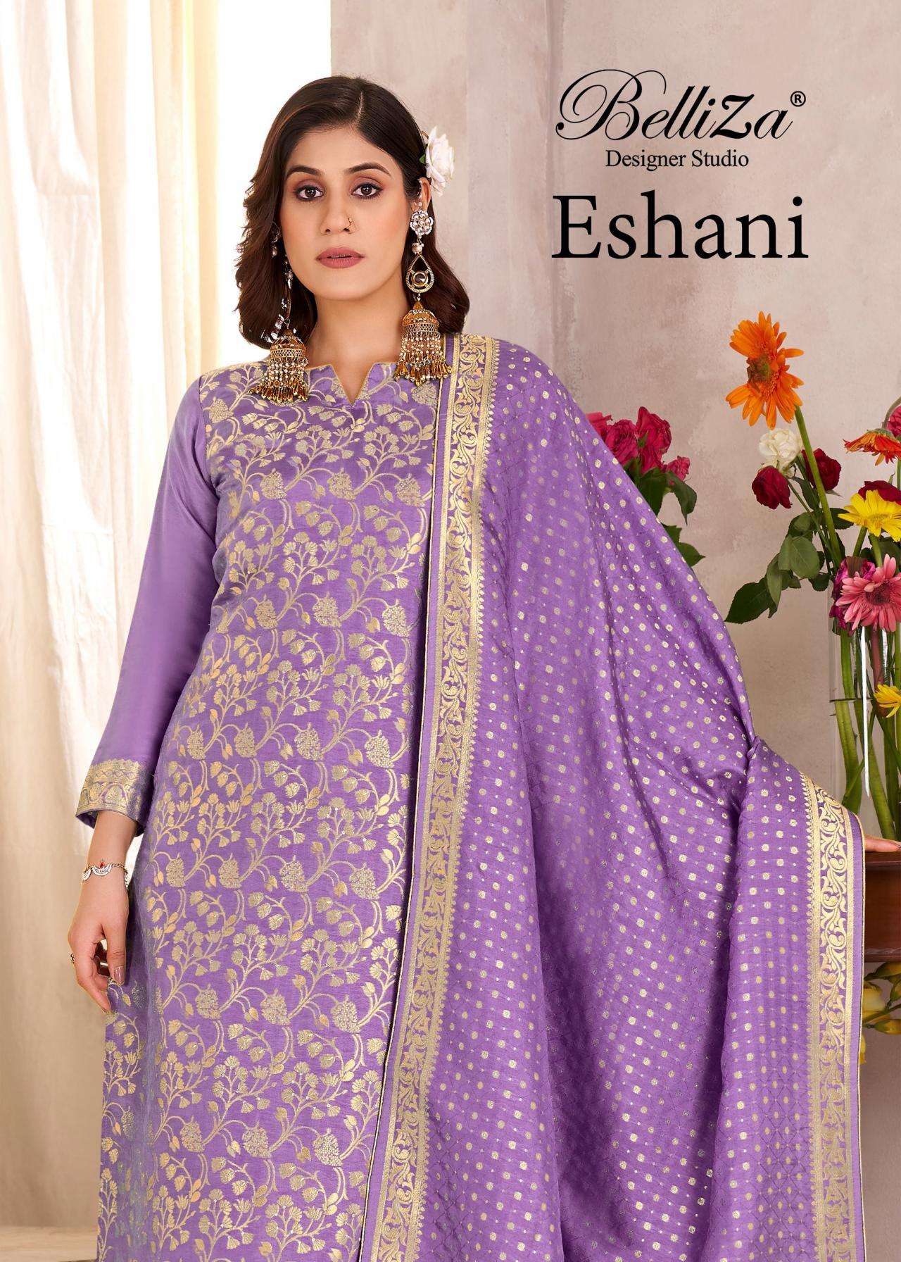 belliza eshani series 925001-925004 Pure Viscose Dola Silk Jaquard wholesale suit