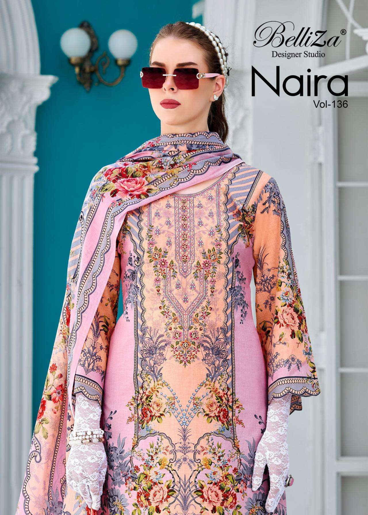 belliza naira vol 136 series 965001-965008 cotton wholesale suit 