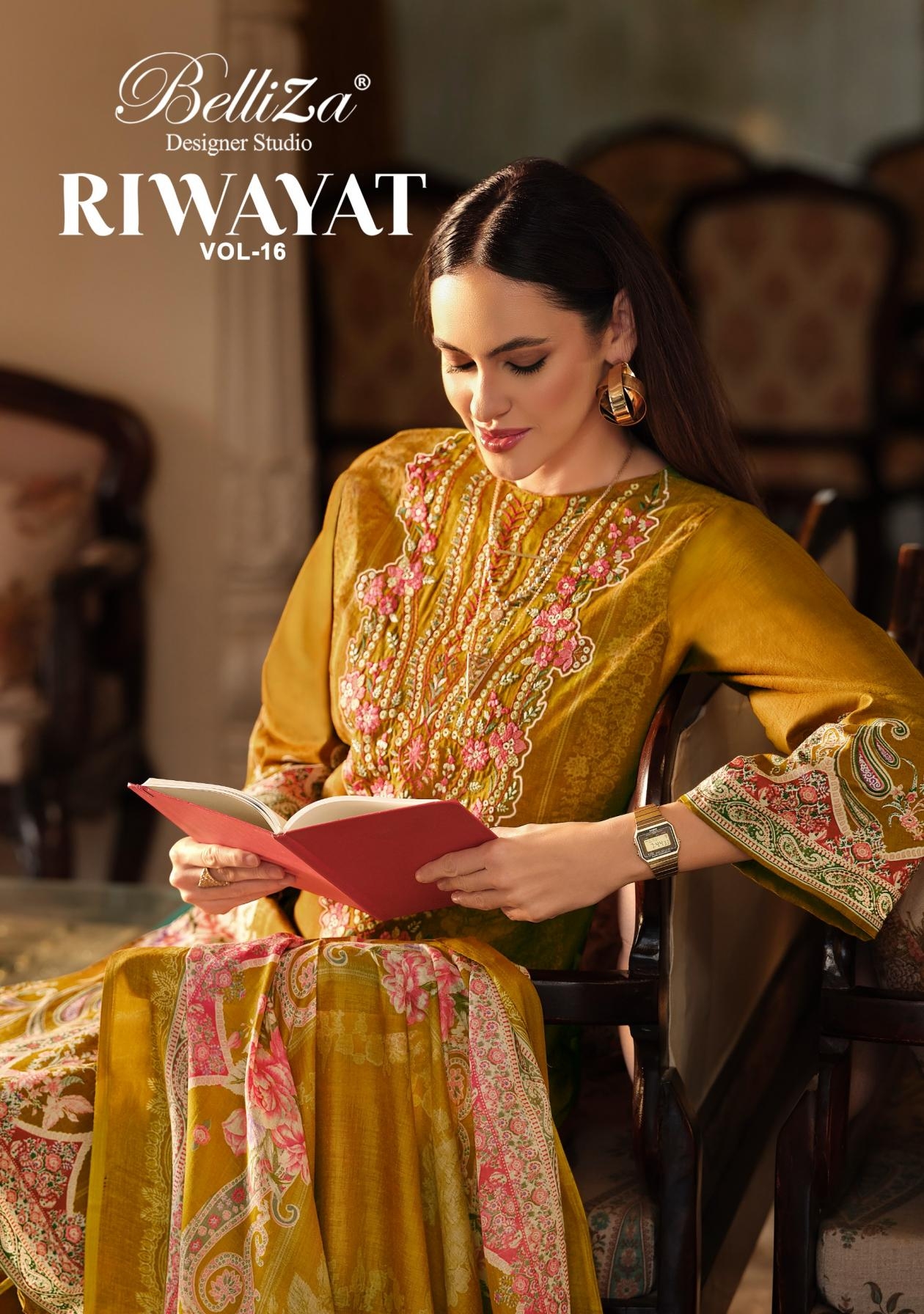 belliza riwayat vol 16 series 966001-96008 viscose rayon wholesale salwar kameez