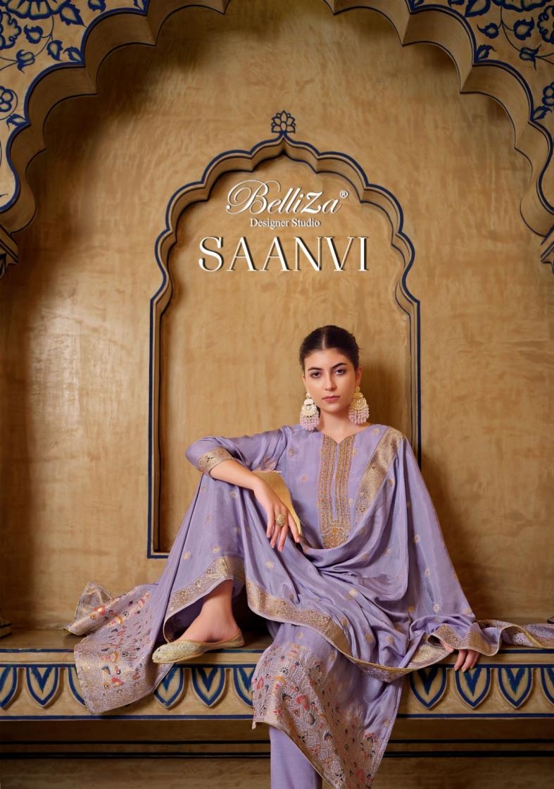 belliza saanvi series 814001-814006 viscose muslin jeacquard wholesale suit 