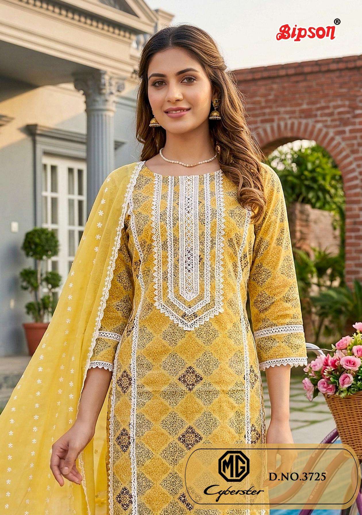 bipson print MG cyberster 3725 Pure Cotton Cambric  pakistani stylish suit