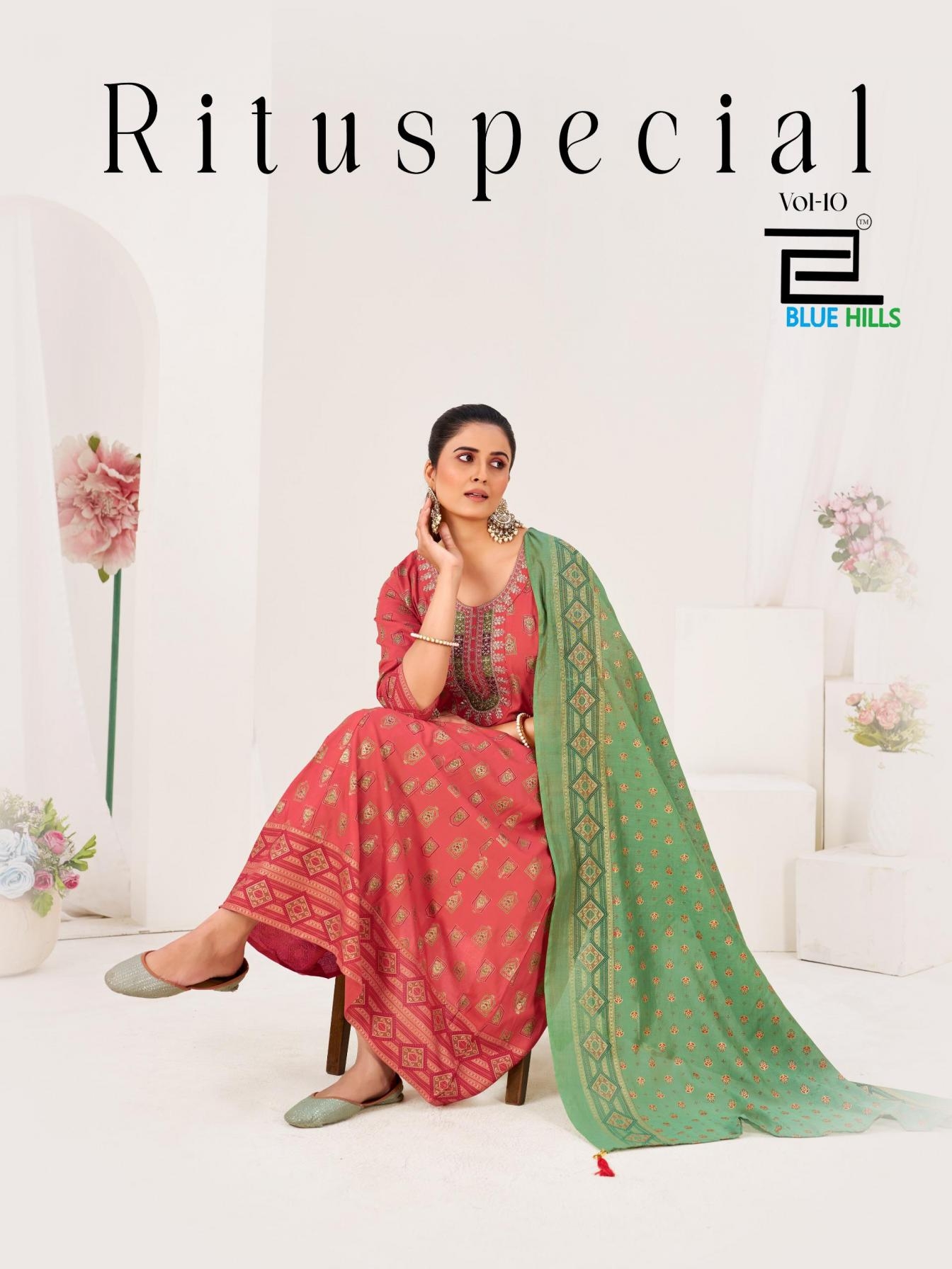 blue hills ritu special vol 10 series 5168 to 5173 rayon anarkali full stitch big size gown with dupatta in wholesale surat