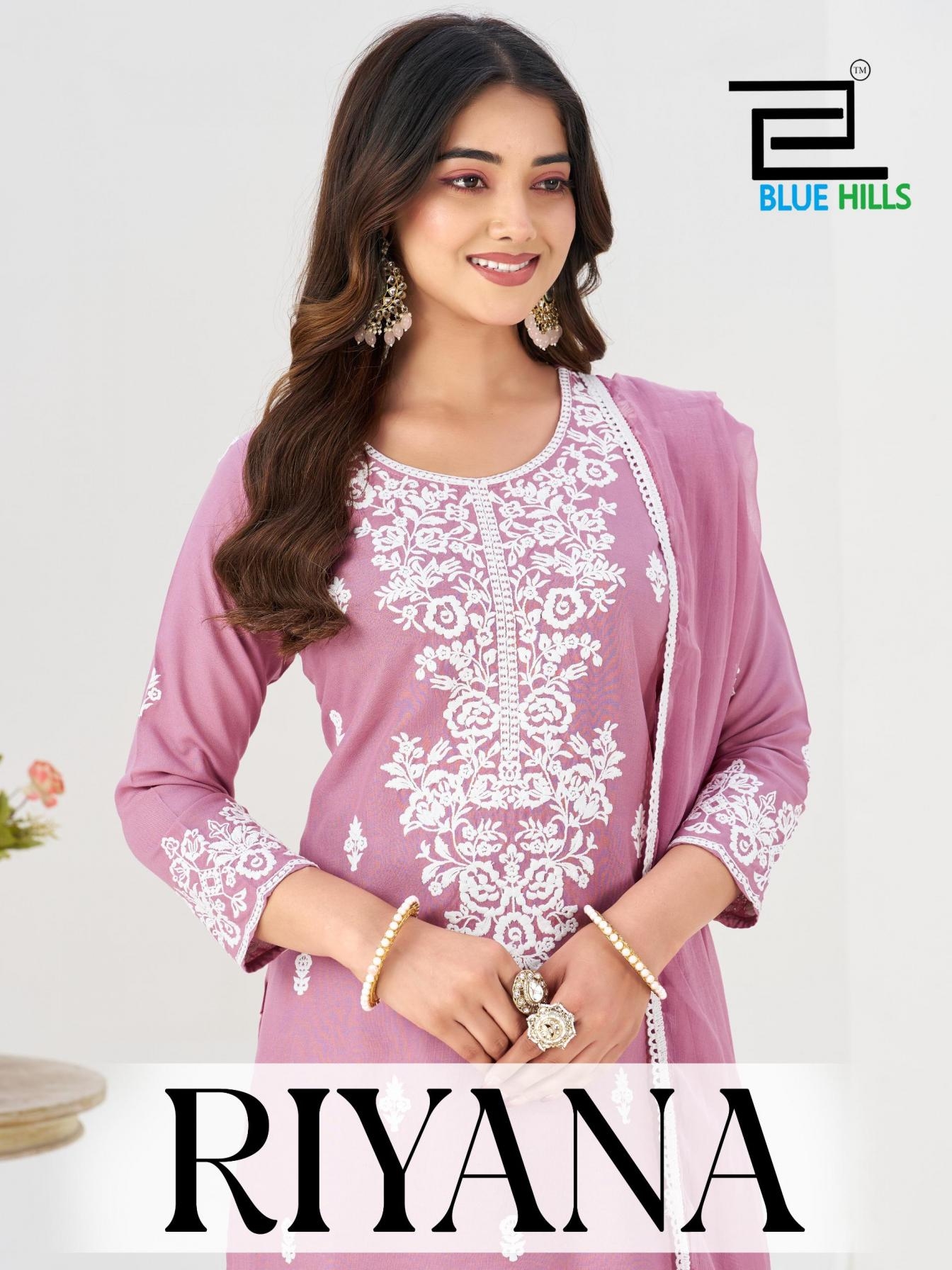 blue hills riyana series 5209-5212 rayon readymade suit 