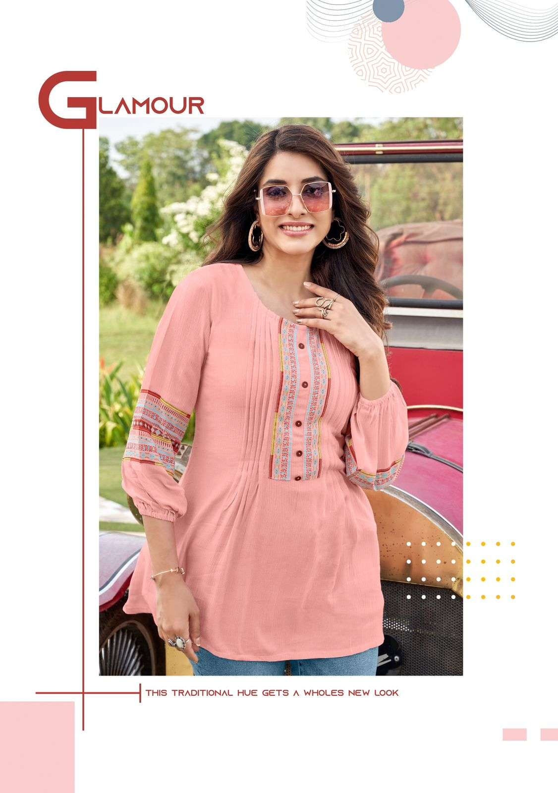 btm zoya Rayon Wrinkle Embroidary & Handwork single kurti available