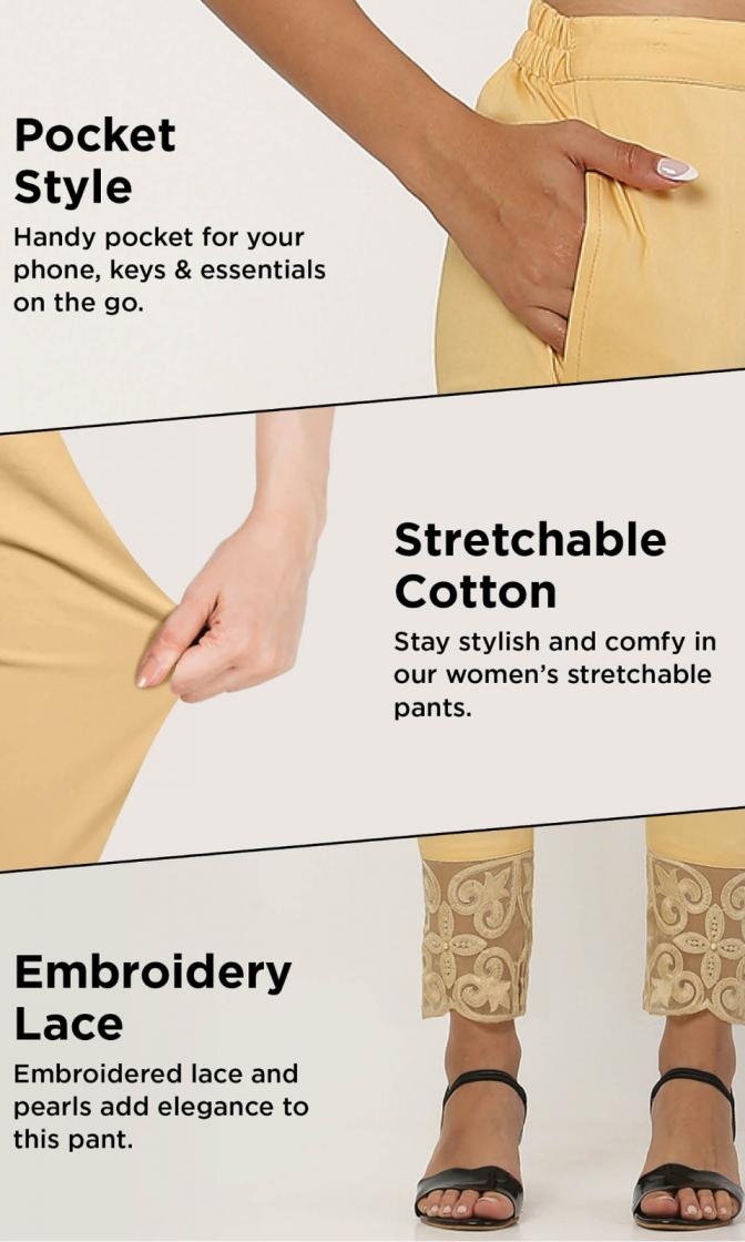 cotton stretchable readymade tissue ethnic pant for girls