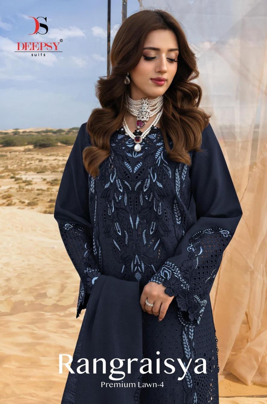 deepsy rangraisya lawn vol 4 series 1001 to 1006 cotton modern pakistani suit in wholesale surat