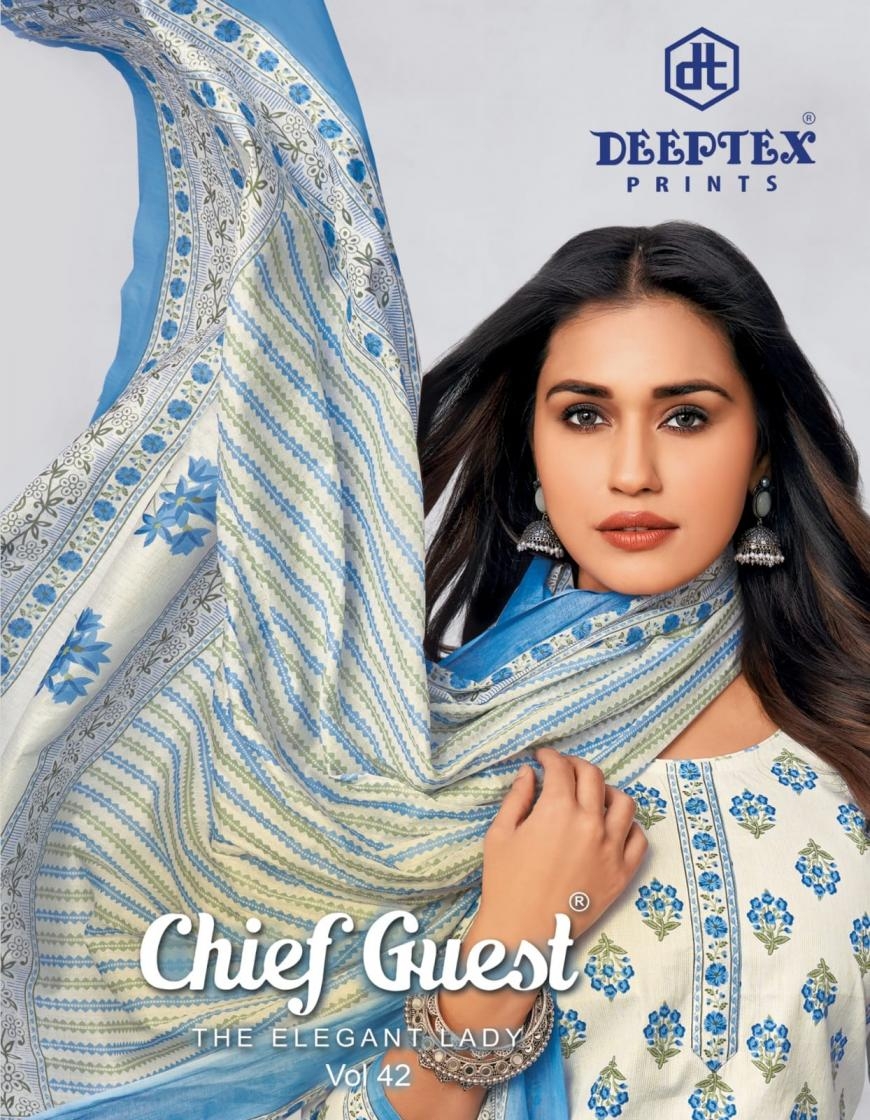 deeptex prints chief guest vol 42 series 4201 to 4215 cotton fully stitch plus size suit in wholesale surat