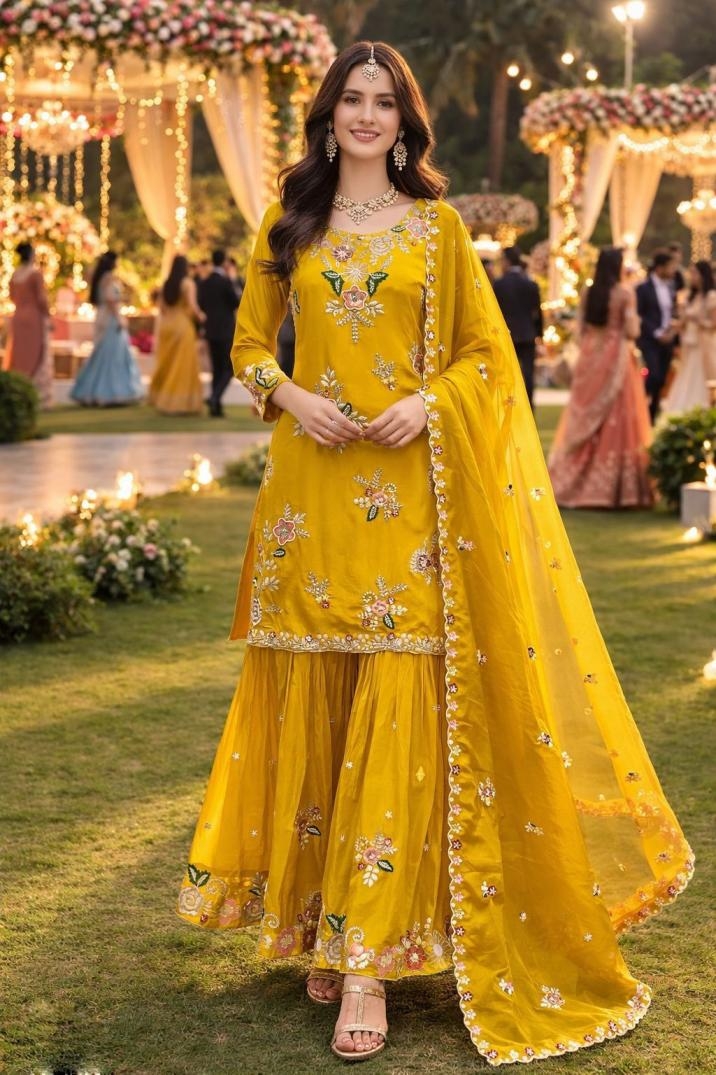 desire 1004 viscose crape fully stitch traditional plazzo style dress