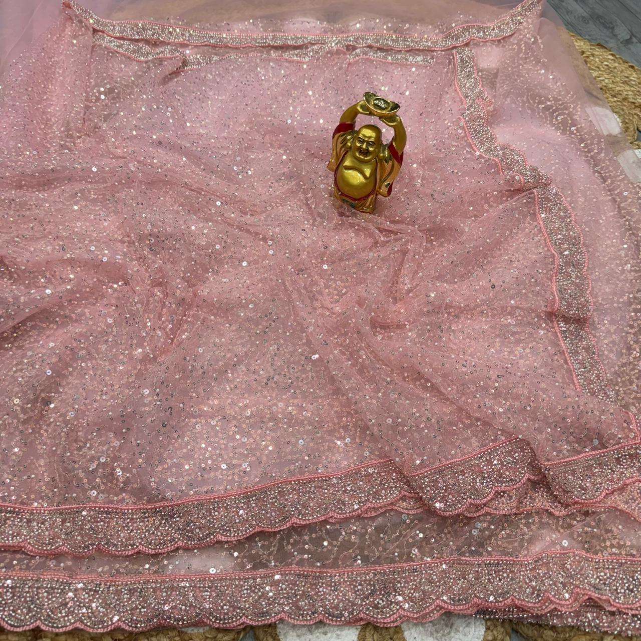 Ds 743 soft net embroidery work wholesale saree