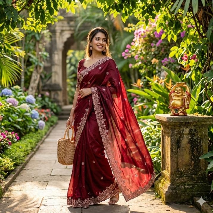 ds 745 silk new launch gold beads work handwork saree