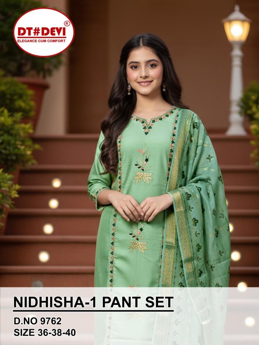 dt devi nidhisha vol 1 series 9762  vetican silk fully stitch dress