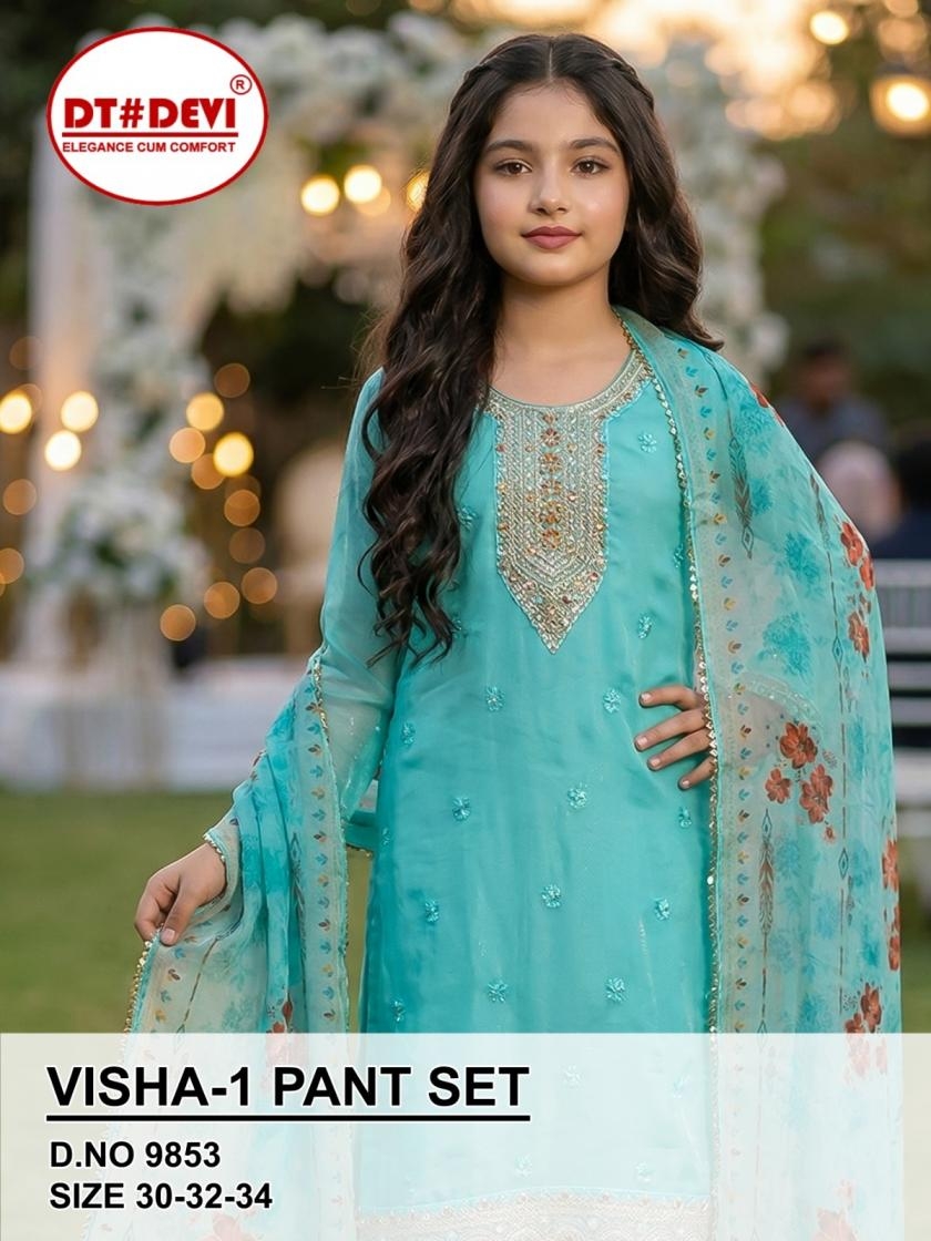 dt devi visha vol 1 series 9853 roman glass silk readymade wholesale suit