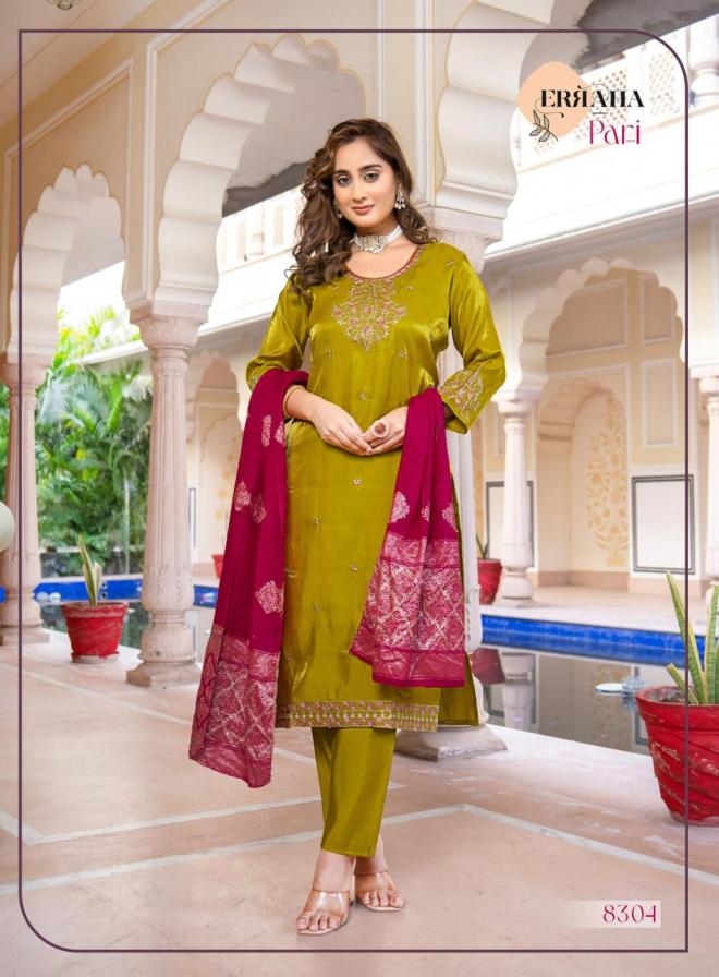 erraha pari vol 1 series 8301-8308 roman glass silk readymade suit 