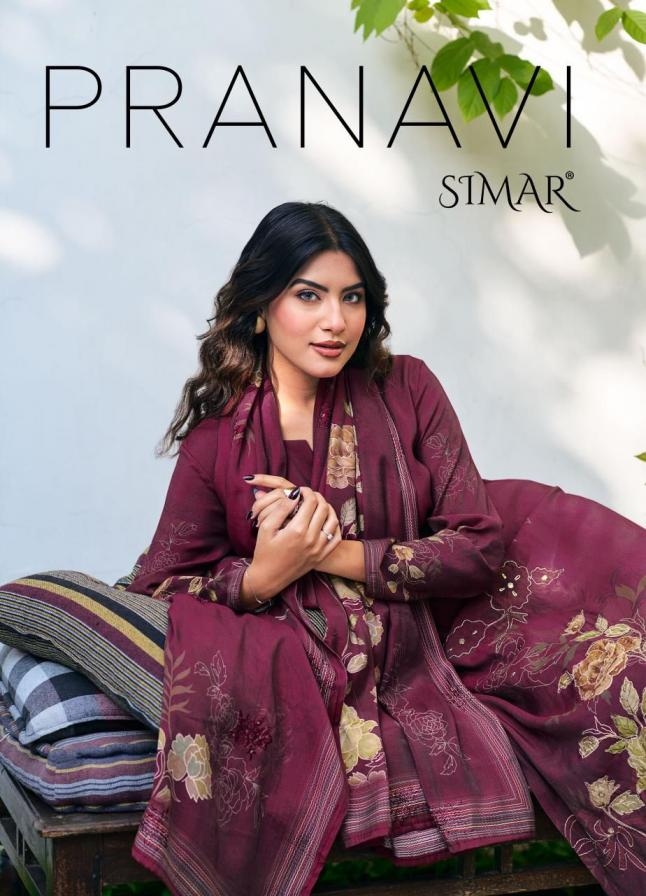 glossy simar pranavi series 7090A to 7090D hit design suit in wholesale surat 