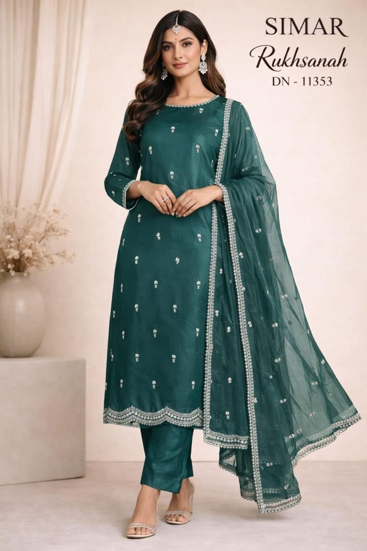 glossy simar rukhsanah11353 jimmy choo beads work salwar kameez in wholesale surat