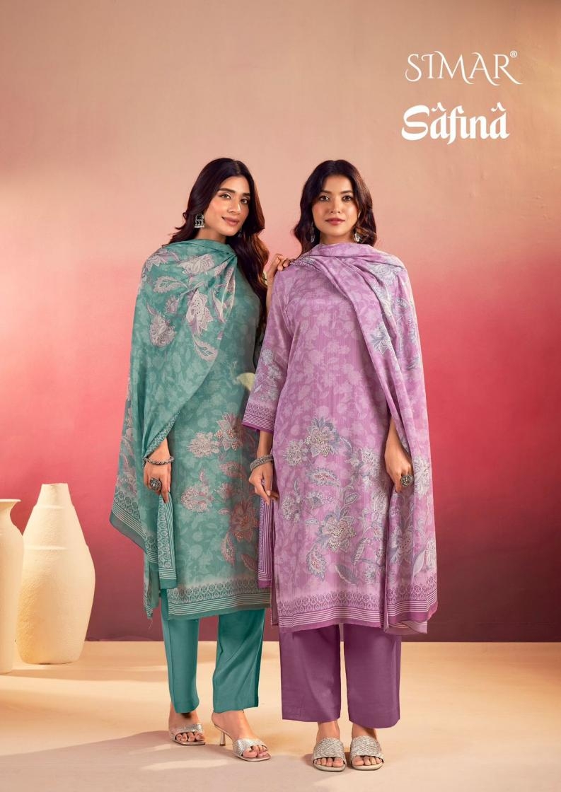 glossy simar safina series 6219 muslin printed suit in surat at wholesale price