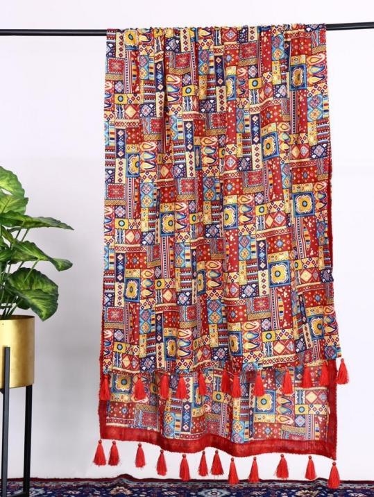 grtn5101 poly cotton unique foil work gota patti fancy dupatta