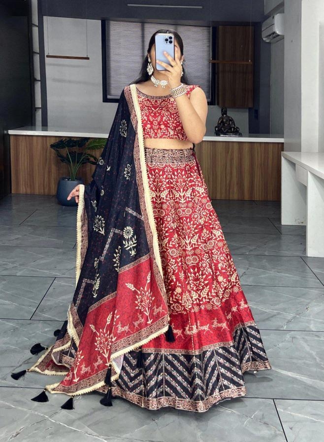 grtn7131 art silk half saree stitch navratri lehenga unstitch blouse dupatta