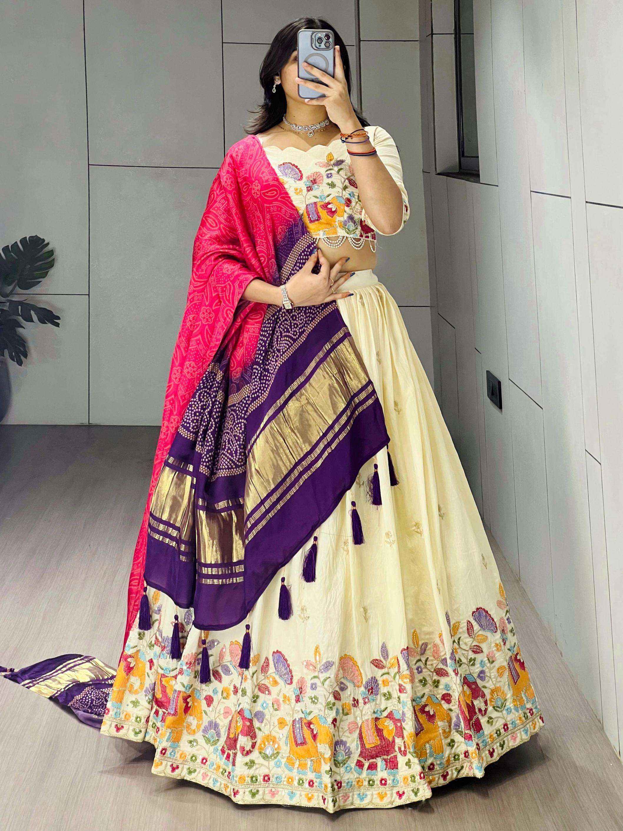 grtn8138 crush vichitra half saree stitch lehenga unstitch blouse online