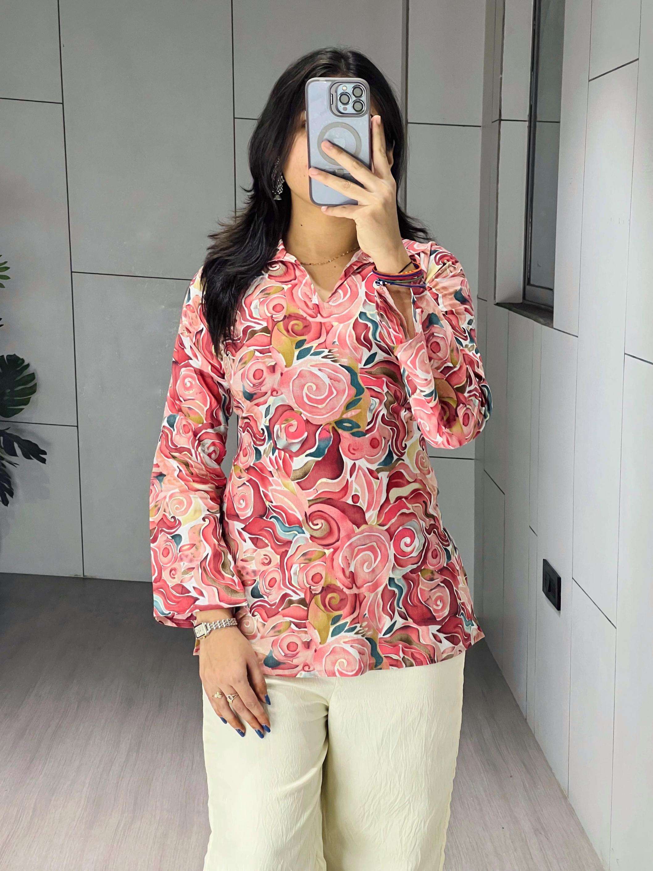 grtn8139 amazing cambric cotton fully stitch short kurtis