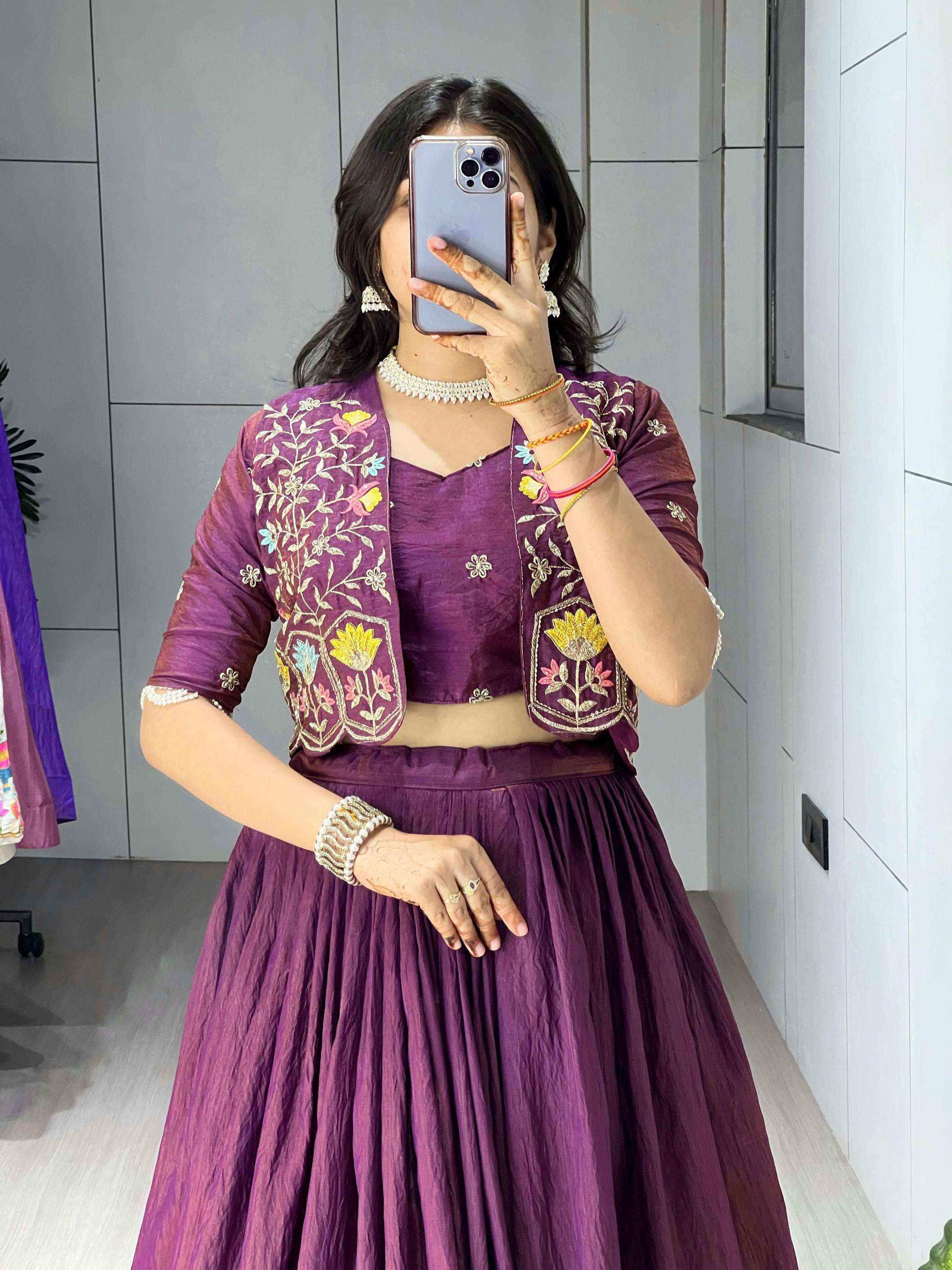 grtn8228 readymade designer vichitra embroidered jacket lehengas