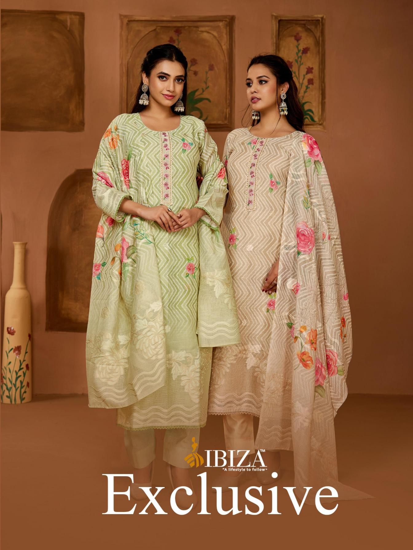 ibiza exclusive series 16000 to 16003 linen jacquard salwar kameez in wholesale surat