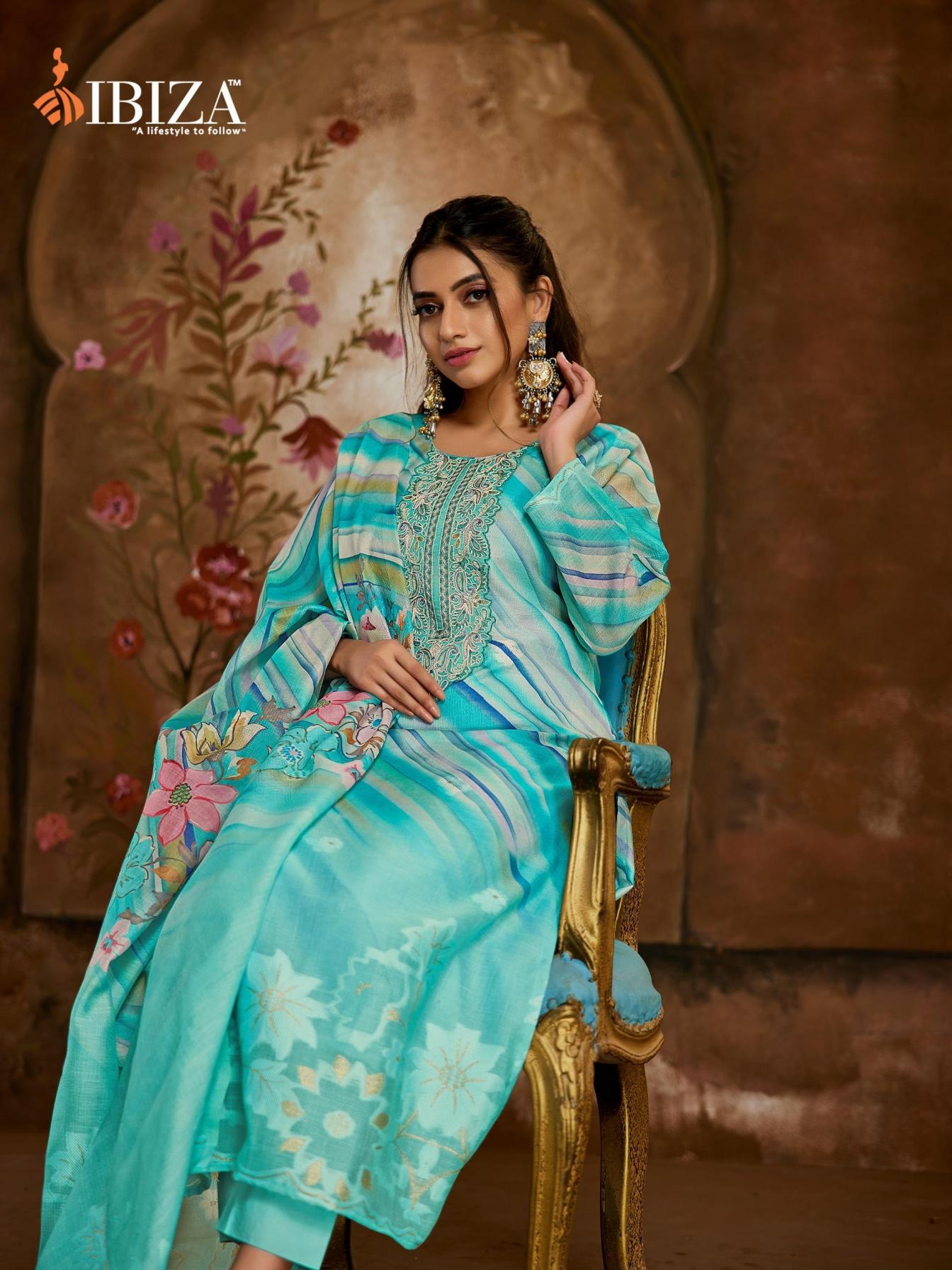 ibiza vesnavi series 15984 to 15986 lilen jacquard hit design pakistani suits in wholesale surat