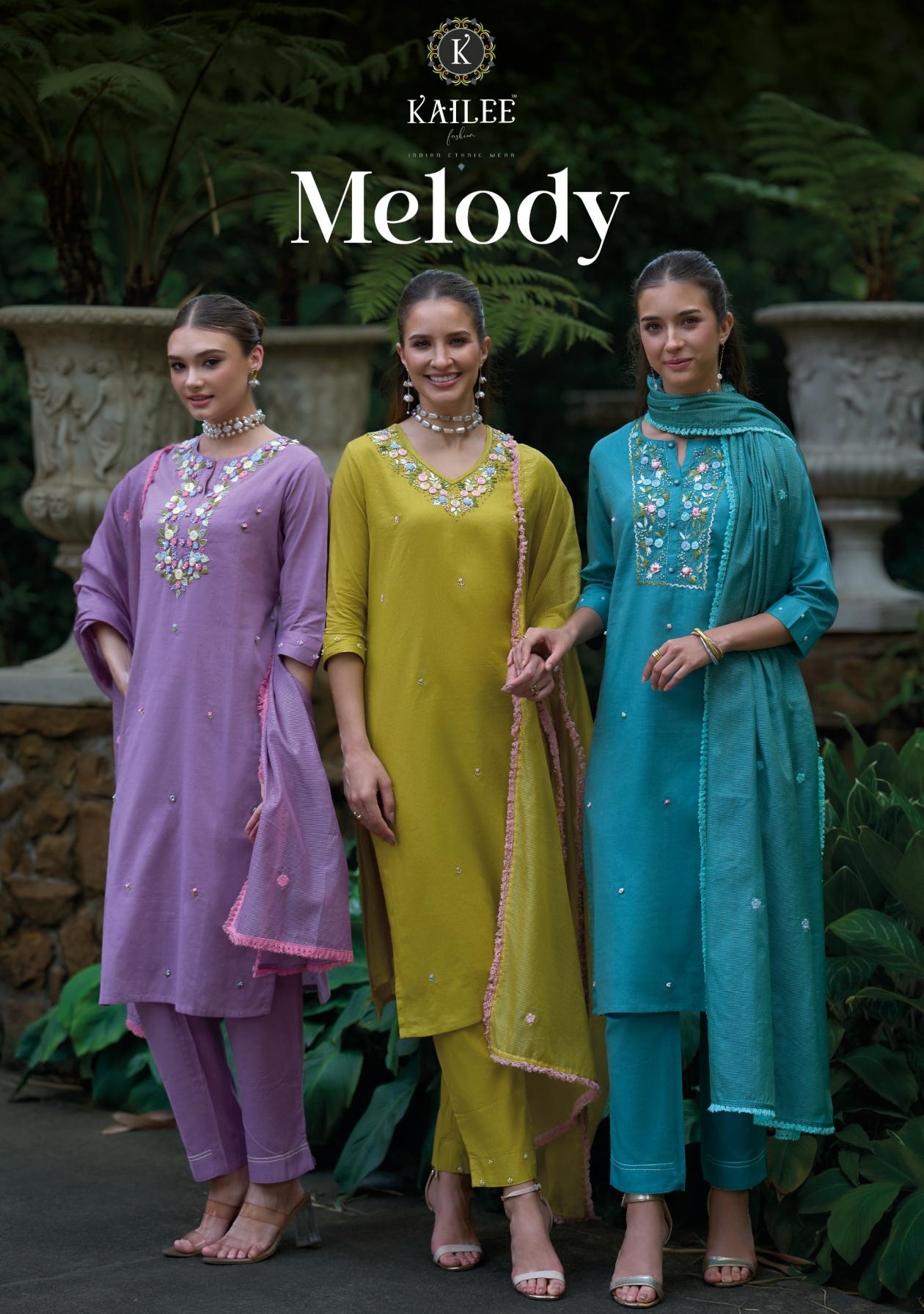 kailee fashion melody series 46011-46014 pure cotton readymade suit