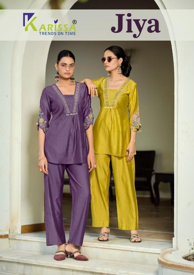 karissa jiya series 1001-1004 viscose wholesale kurti with bottom