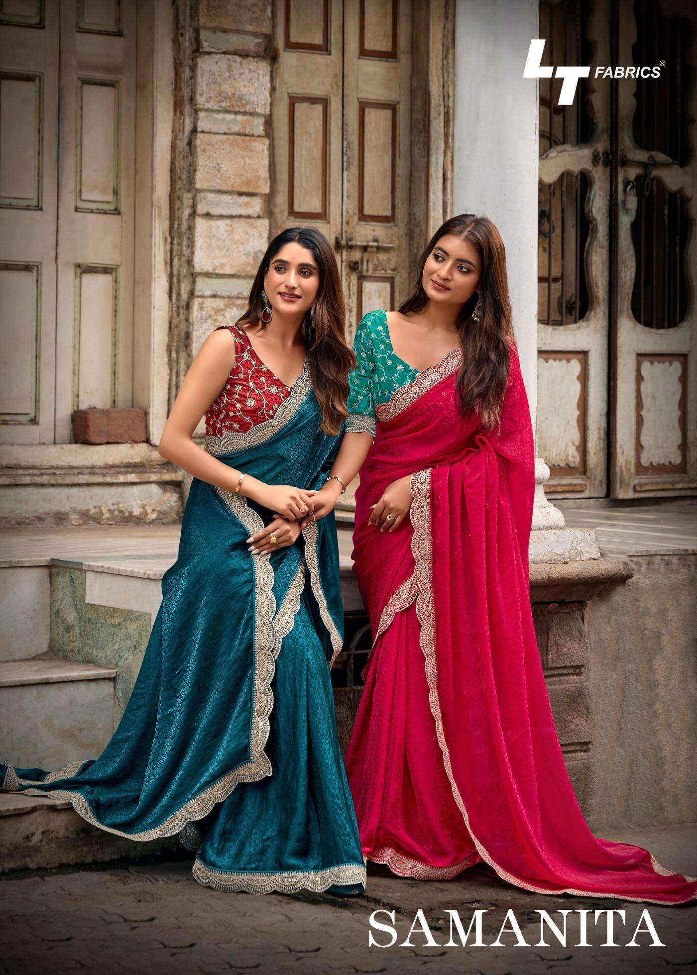 kashvi creation samanita series 101-106 malai silk wholesale saree