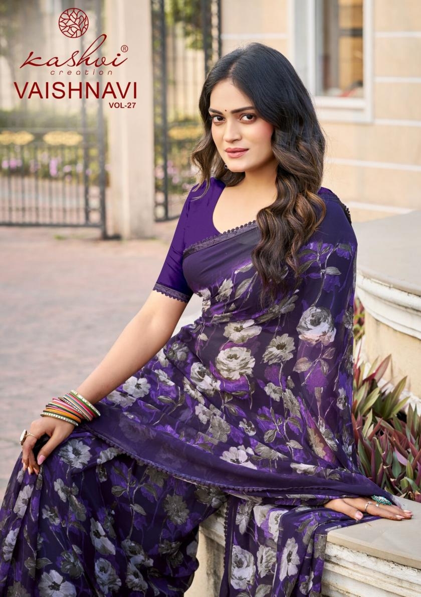 kashvi creation vaishnavi vol 27 series 2701-2708 georgette wholesale saree