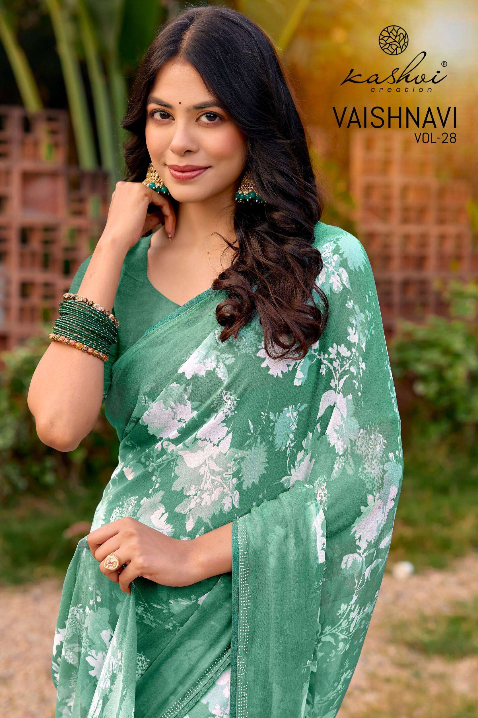 kashvi creation vaishnavi vol 28 series 2801-2808 georgette wholesale saree