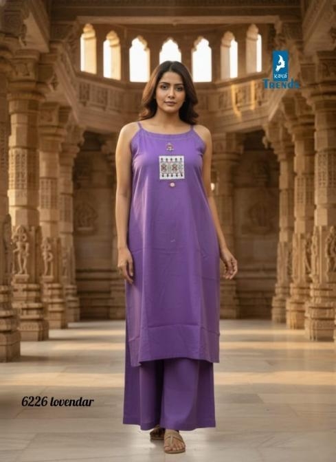 kaya 6226 dhabu cotton fully stitch combo set kurti with plazzo